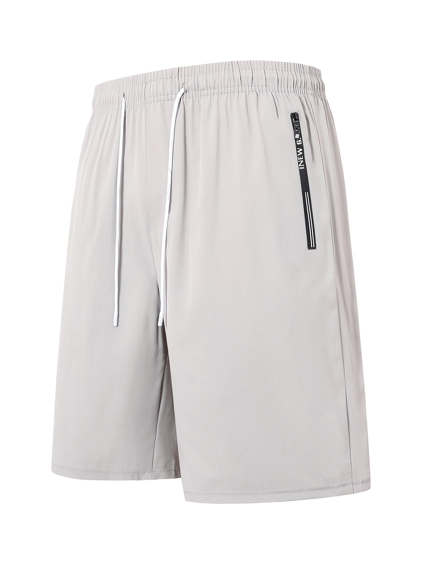 5pcs Pc (5-Color Multi) Men's Summer Athletic Shorts with Elastic Drawstring Waist & Zipper Pockets - Lightweight Breathable Fabric, Regular Fit Mid-Rise Suitable for,, Gym, Casual Wear - Smooth Texture Shorts