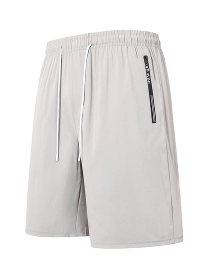 5pcs Pc (5-Color Multi) Men's Summer Athletic Shorts with Elastic Drawstring Waist & Zipper Pockets - Lightweight Breathable Fabric, Regular Fit Mid-Rise Suitable for,, Gym, Casual Wear - Smooth Texture Shorts