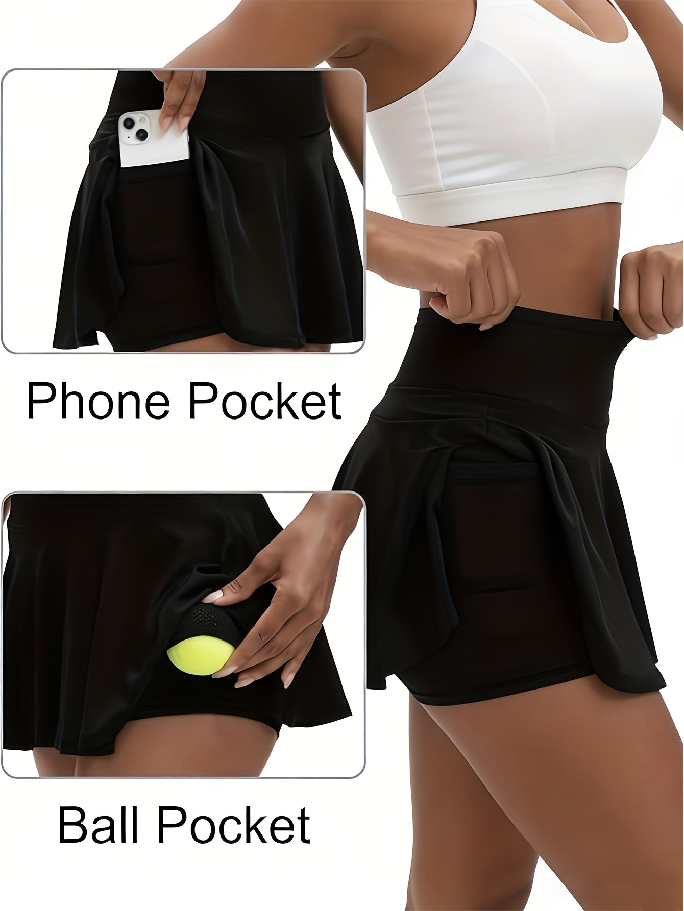 Women's Black White Tibetan Blue Mesh High-Waist Pleated Shorts - product view 11