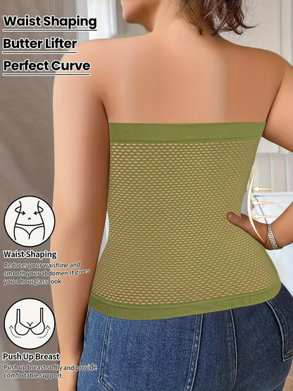 Plus-Size Tummy Control Bodysuit for Women - Comfortable, Breathable Shapewear