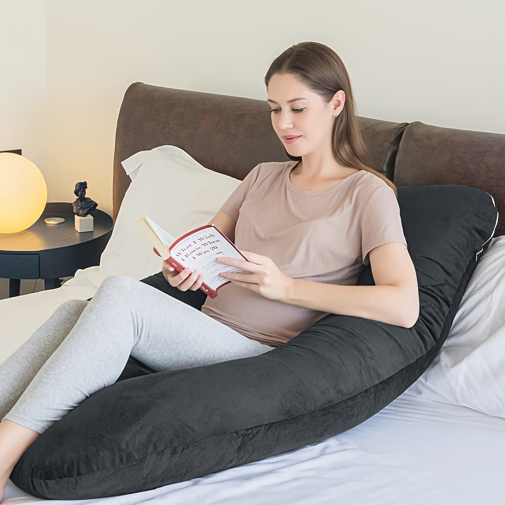 Chilling Home Pregnancy Pillows - U Shaped Maternity Pillow For Pregnant Women With Velvet Removable Cover, Easy To Clean - 47 Inch Pregnancy Pillows For Sleeping - Body Pillows For Adults Full Support, Fully Enclosed, Multiple Usage Methods