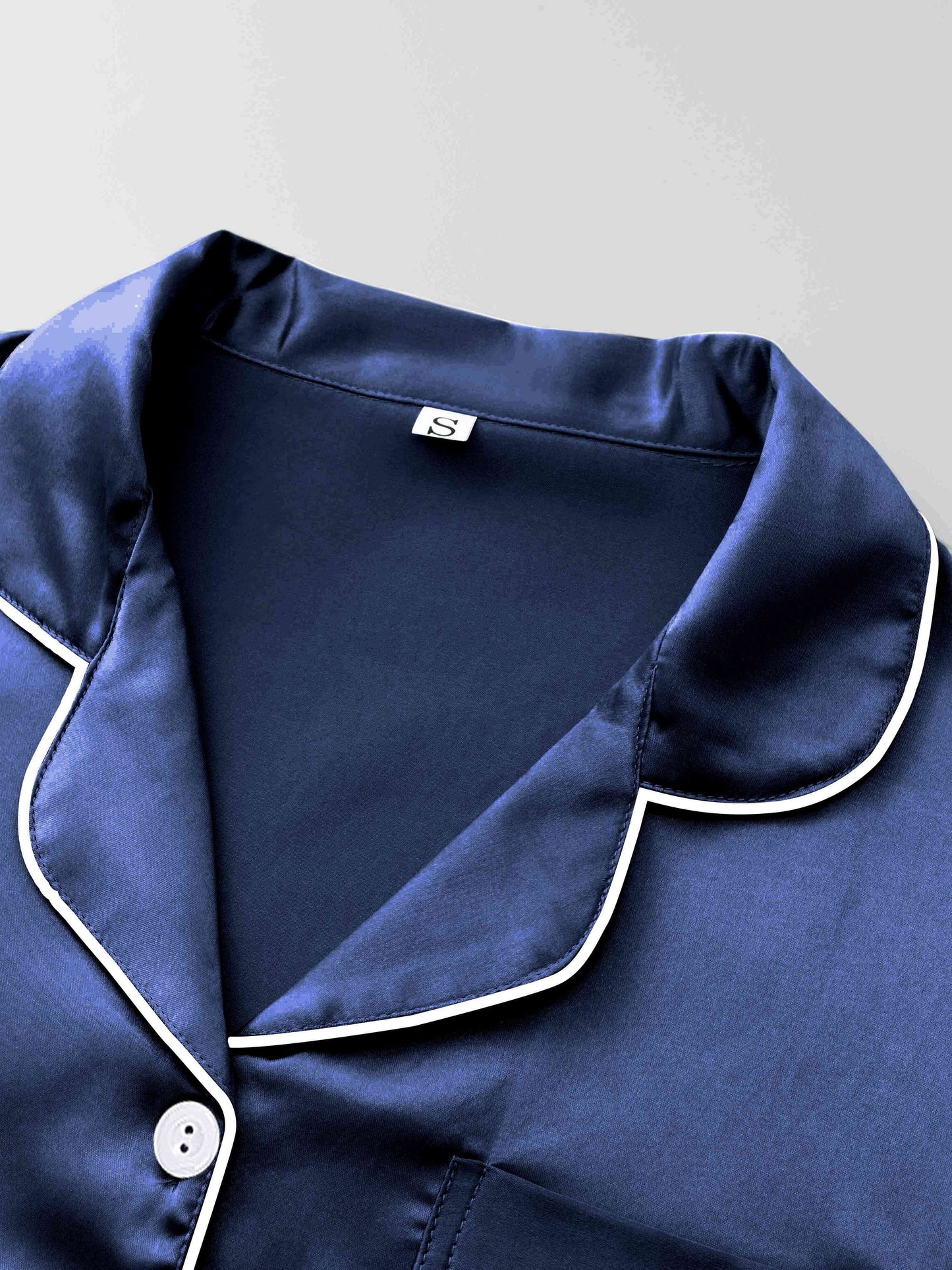 Women's Satin Casual Comfortable 1 Set 2pcs Pajama Outfit, Turn- Collar Long Sleeve Top & Elastic Waistband Trousers Women's Sleepwear