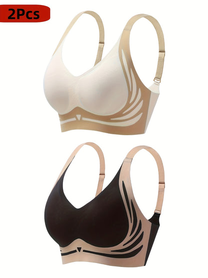 Stylish Women'S Seamless Sports Bra - Offers Medium Support with Stretchable Fabric, Features a Unique Striped Back, Fixed Lined Cups Ideal for Hiking And Outdoor Activities, Low Neckline with a Half Open Design, Perfect for Adventurous Wear