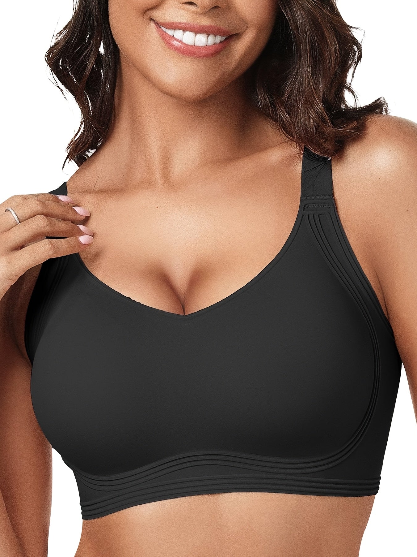 Women's Wireless Bra Comfortable Breathable Seamless Bra Soft Sleeping Bra Push Up Women's Underwear Daily Casual Bra Full Cup Sports Bra Suitable for Daily Wear Adjustable Shoulder Straps
