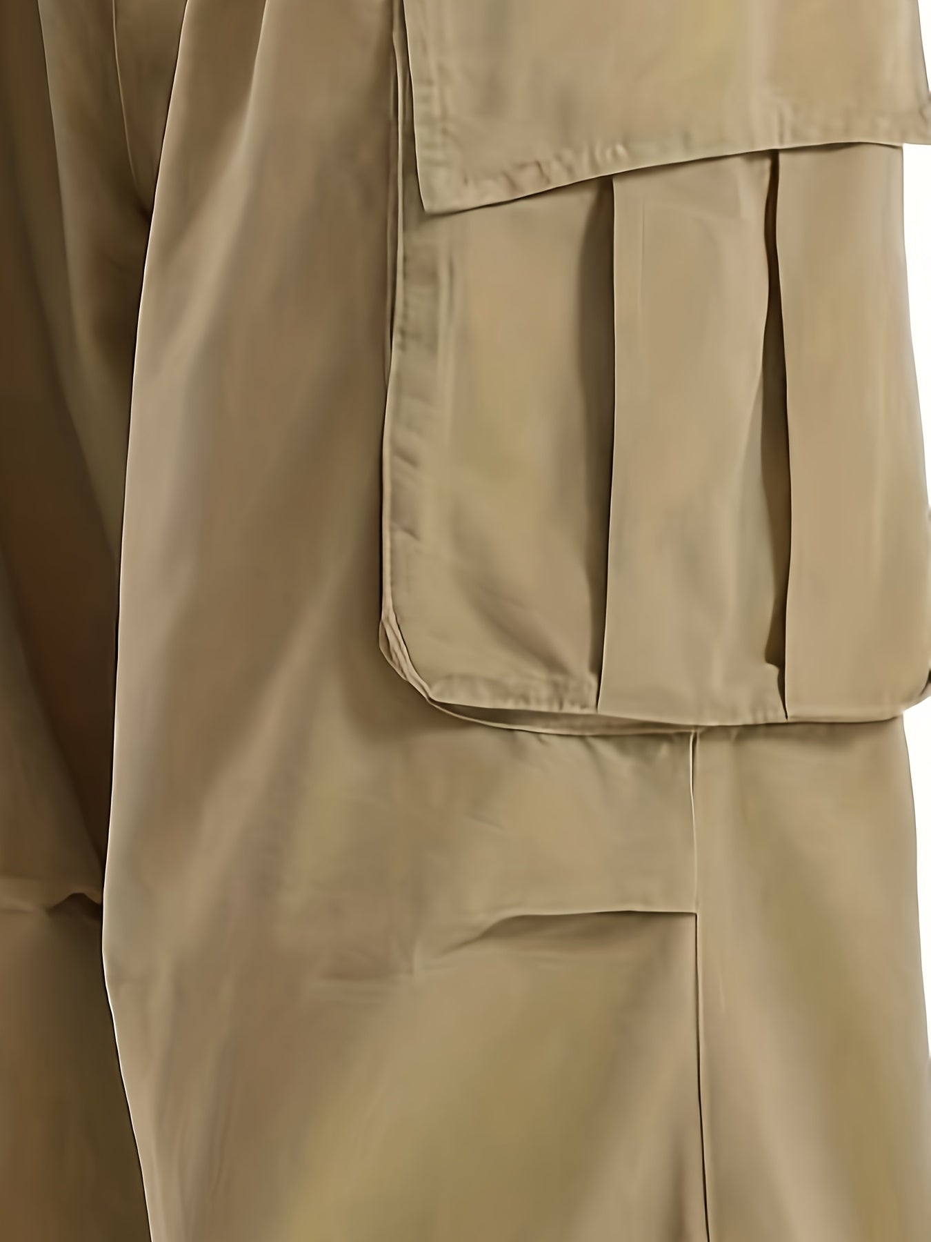 Men'S Plus Size Cargo Trousers - Casual Style for Spring And Autumn, Multi-Pocket Straight Leg Pants for All Seasons with Drawstring, Versatile Fashion, Wide Leg Design, Comfortable Casual Wear | Stylish Cargo Trousers | Comfortable Fit Pants
