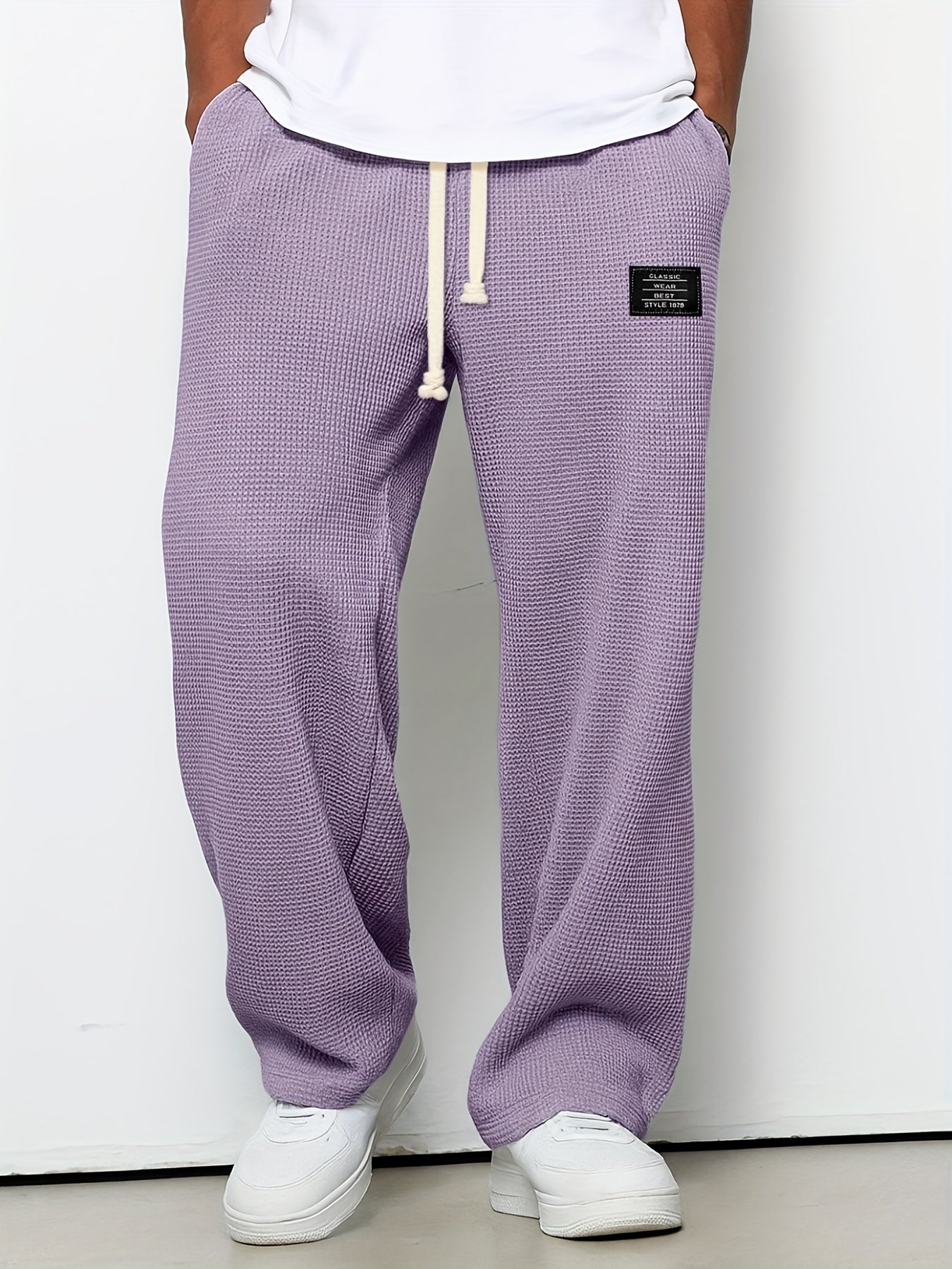Men'S Fashion Brands Loose Drooping Straight Sweatpants, Wide Leg Casual Exercise Trousers