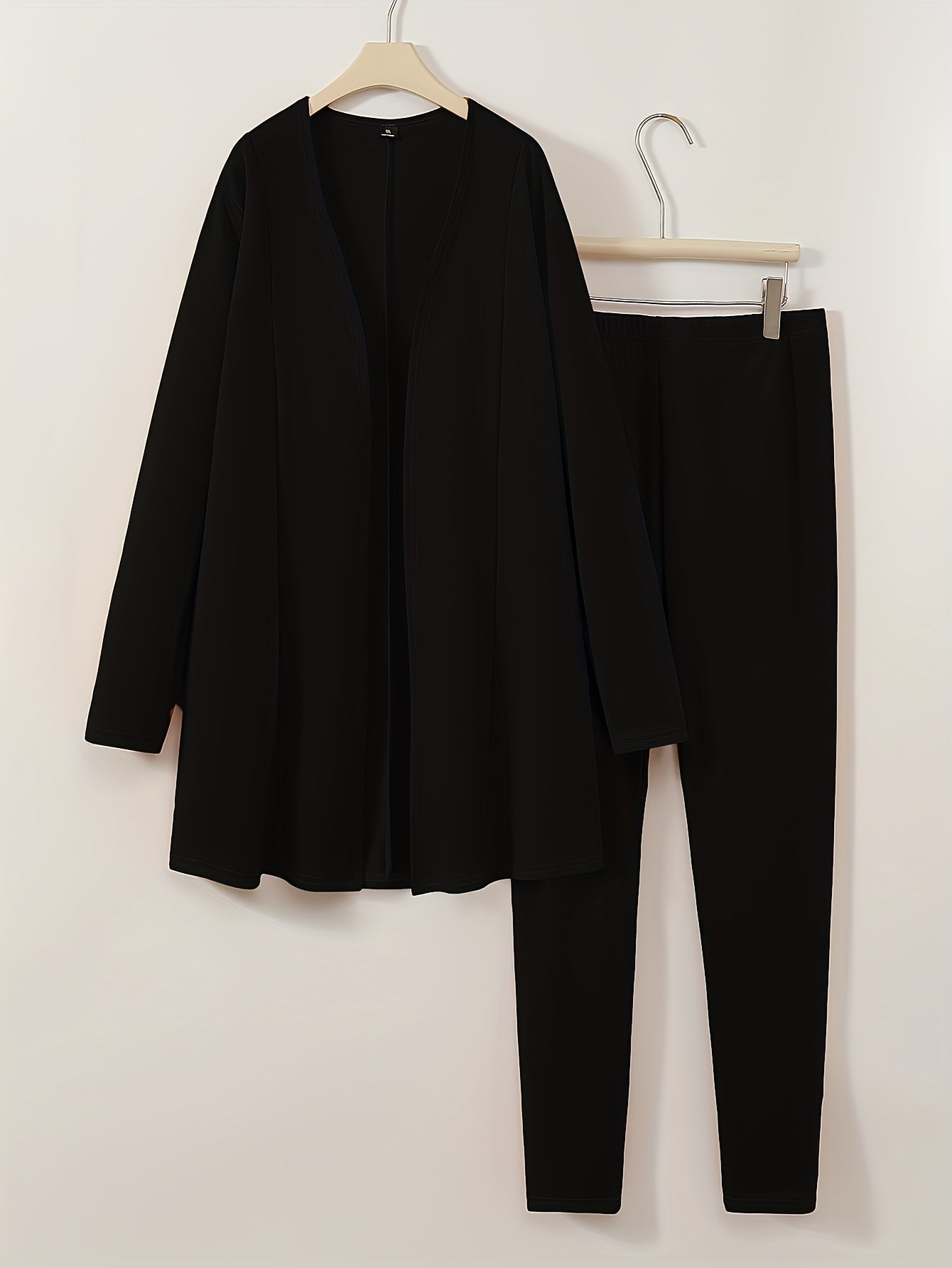 Plus Size - Plus Size - Plus Size Women'S Suit Jacket, Long Pants Two-Piece Set, Fashionable Casual Suit Set