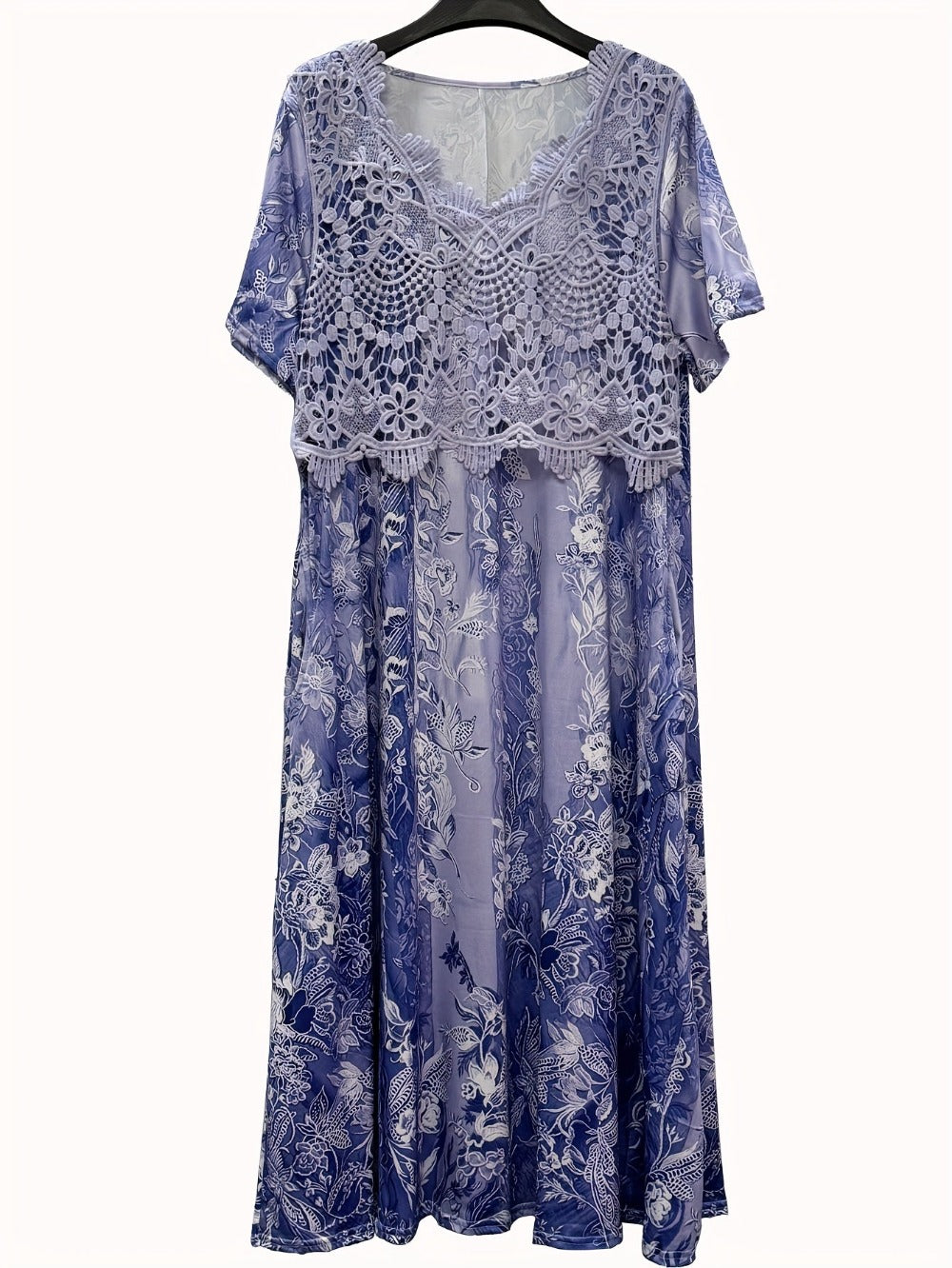 Women's Pink Floral Midi Casual Dress - Short Sleeve Easy Styling