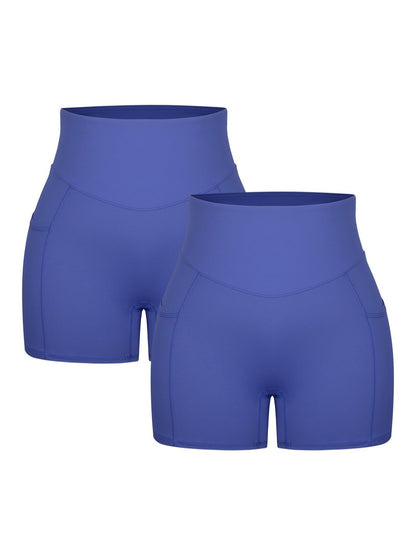 1Pc Women'S High-Waist Stretchy Athletic Shorts, Breathable Compression Bike Yoga Workout Shorts