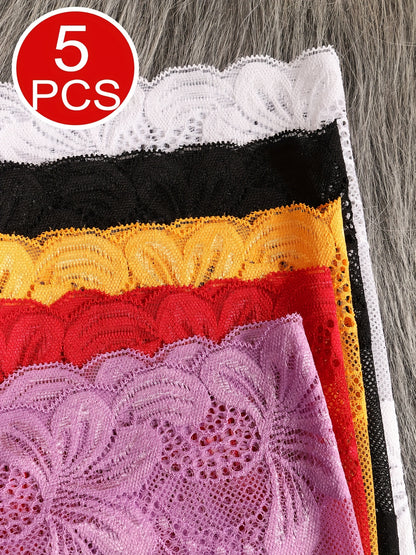 Women's 5-pack Of Assorted Colors Lace Underwear - product view 14