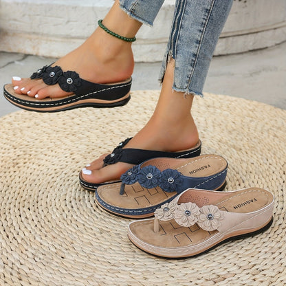 Women's Flip Flops - Slip-On Platform Sole for Everyday Wear