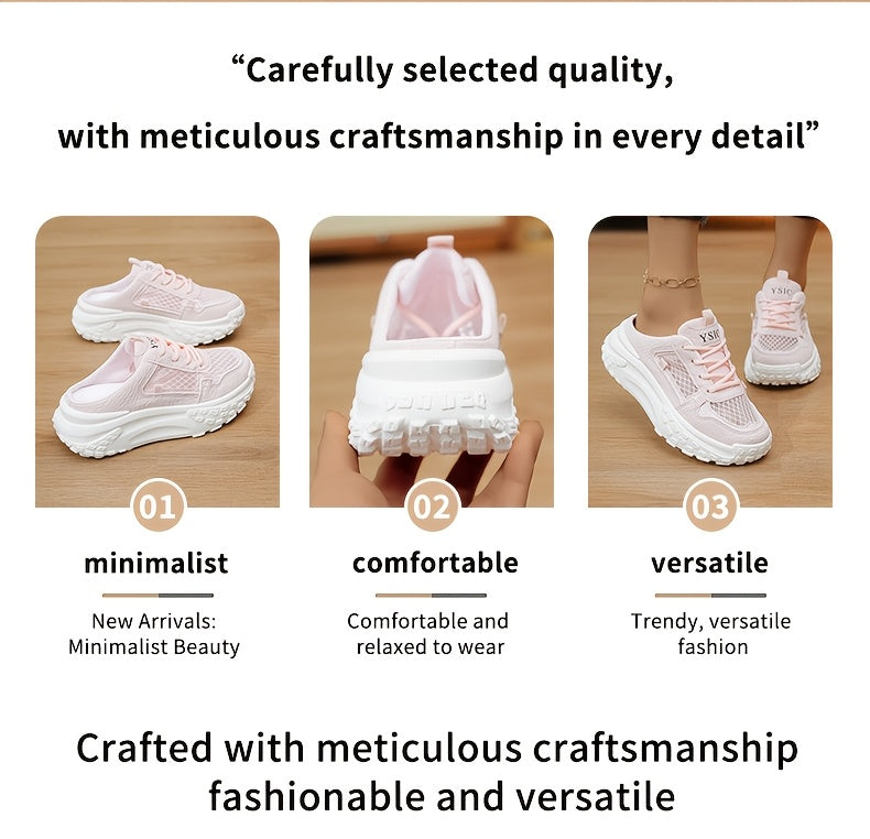 White Slippers Spring Sandals Women's Casual Shoes Simple Style Versatile Fashion Student Shoes Outdoor Outing Campus Style Pink