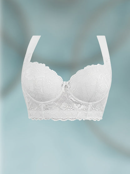 Sexy Beautiful Lace Women'S Underwear Gathered Wide Shoulder Straps Breathable And Comfortable Bra Can Be Worn Daily