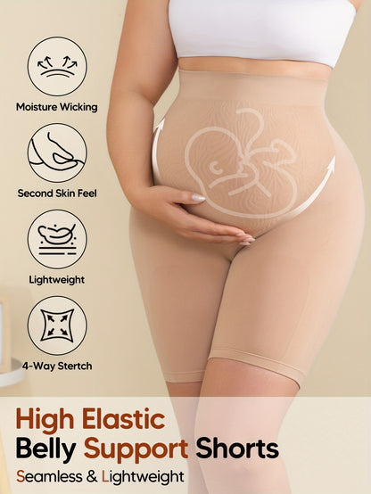 High-Waisted, Stretchy Maternity Shorts with Abdominal Print for Support, Designed to Lift The Buttocks And Slim The Legs, Suitable for Casual Sports And Yoga