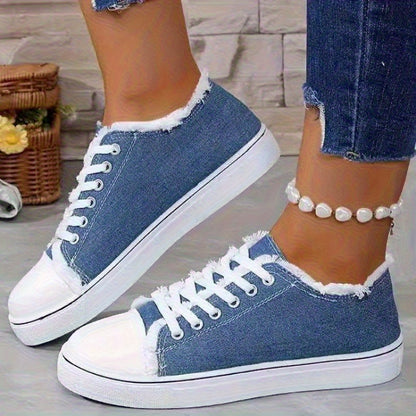 Women'S Lightweight Casual Sneakers- Low-Top Lace-Up Shoes, Soft Fabric Lining And Durable TPU Outsole, Geometric Skull Design, All-Season Comfort, EVA Cushioning Insole, Fabric Upper, European And American Style
