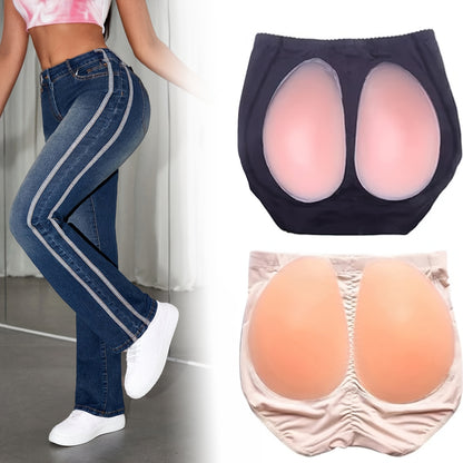 1pc Women'S Hip Shaping Underwear With Removable Silicone Pads, Daily Wear Butt Lifting Shapewear Panties