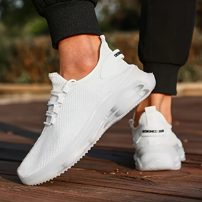 Sneakers, Spring And Summer New Breathable Knitted Sports Running Shoes, with A Comfortable And Breathable Upper, Equipped with An Air-cushioned Sole for Shock Absorption. Comfortable And Versatile Men's Casual Sports Shoes, Large Size Men's Running