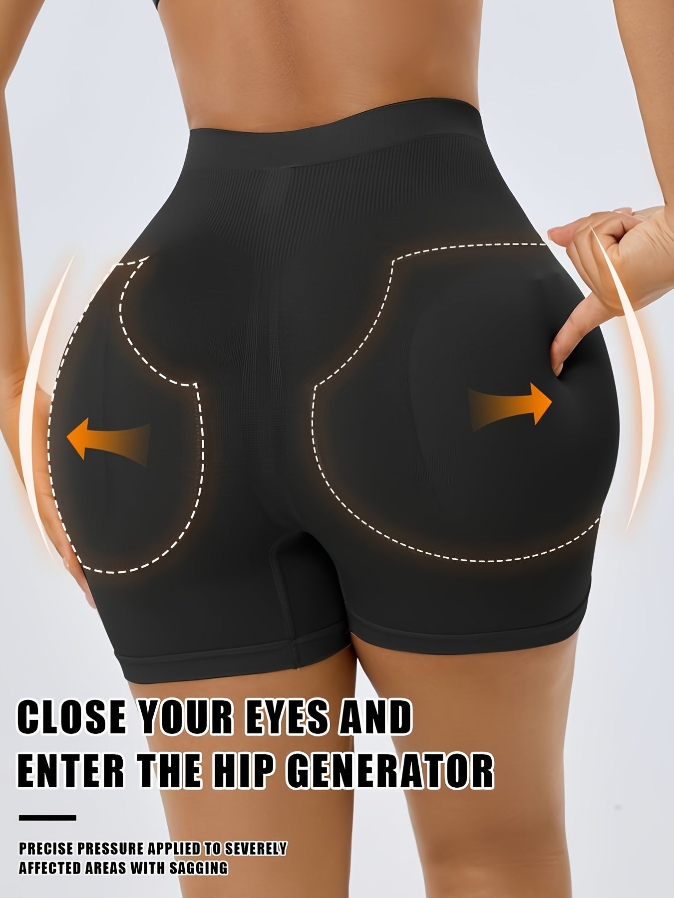 A Pair Of Women'S High-Waisted Shaping Shorts With Padded Buttocks - Designed To Flatten The Stomach And Lift The Hips, Featuring A High Waist That Creates Elegant Curves, Suitable For Year-Round Casual Wear