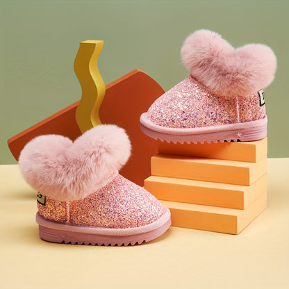 Baby Girl And Thickened Soft-soled Snow Boots, Warm Walking Shoes for Infants And Toddlers In Autumn And Winter, And Children's Shoes for Winter
