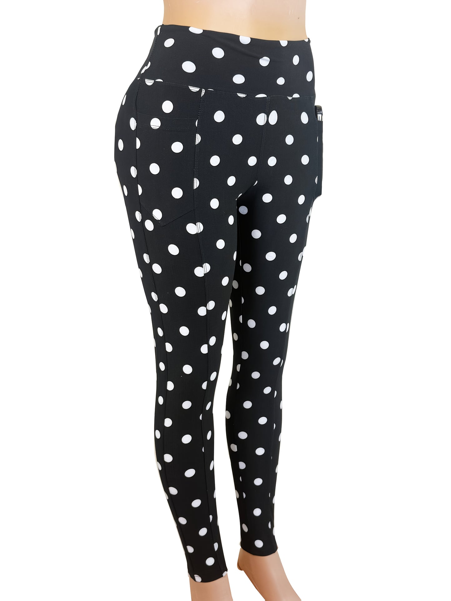 POCKETS Women's Leggings/High Waist Soft Stretch Skinny Solid Color & Printed & Tye Die Leggings for Women, Supper Soft Women's Clothing,,
