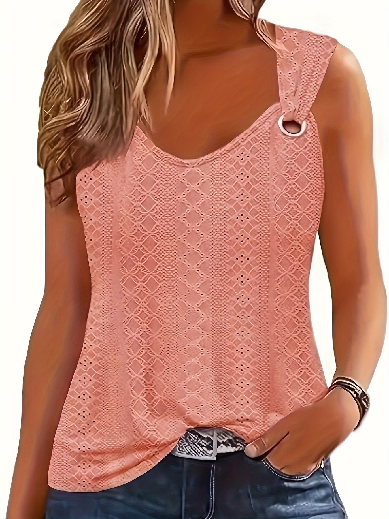 Summer Ladies Trendy T-shirt V-neck Sleeveless Tops Casual Loose Comfortable Vest Women