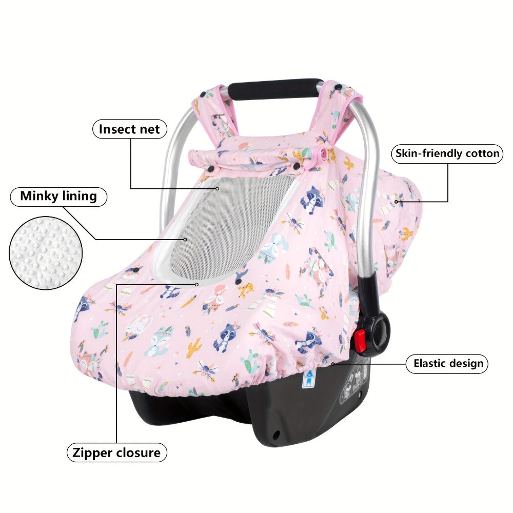 Baby Car Seat Cover - Beavtaens Minky Carseat Sover