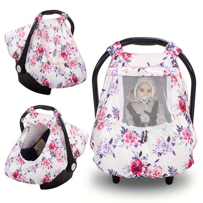 Beavtaens Car Seat Cover Baby, 3 In 1 Minky Baby Carseat Sover For Winter With Storage Bag