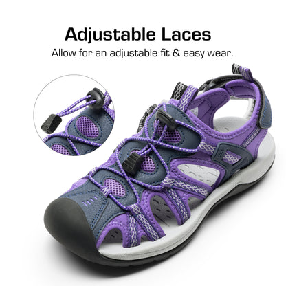Women's Hiking Sandals Adventurous Summer Sports Shoes Outdoor Quick-Dry Comfortable Protective Toe Cap Supportive & Slip-Resistant Adjustable Fit Sandals Women Ladies