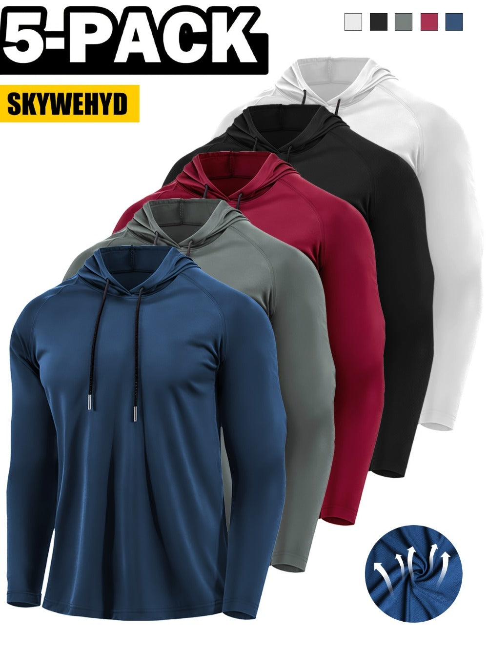 Men's Solid Color Performance T-Shirt - Long Sleeve 199653