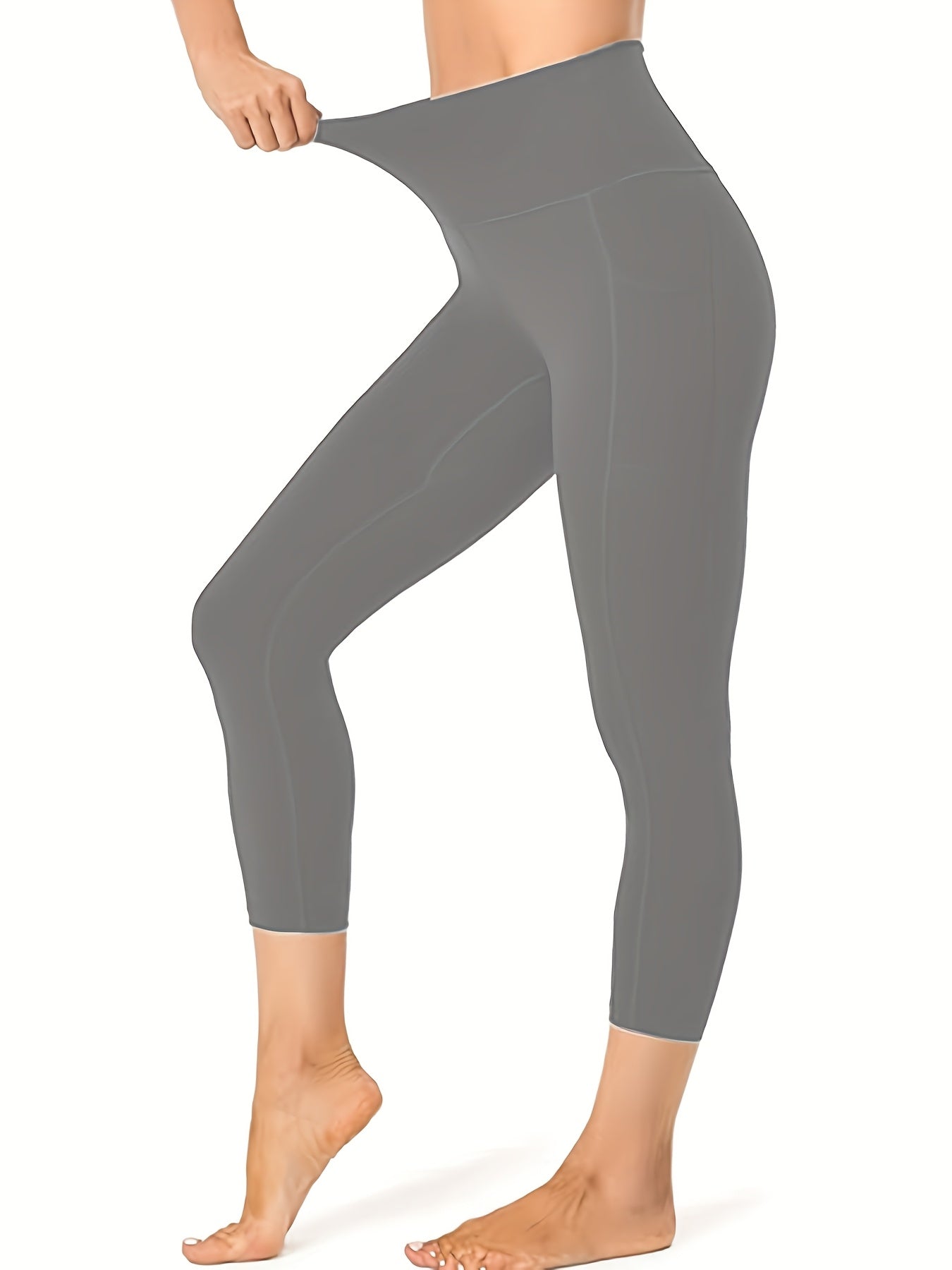 Women'S Capri Yoga Pants with Pockets Essential High-Waisted Leggings for Workout