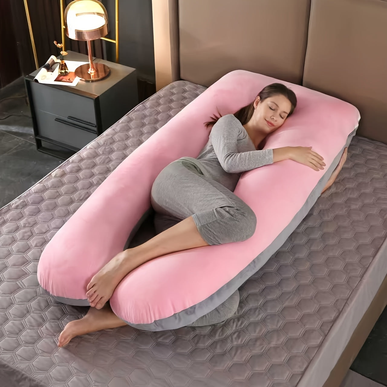 Chilling Home Pregnancy Pillows - U Shaped Maternity Pillow For Pregnant Women With Velvet Removable Cover, Easy To Clean - 47 Inch Pregnancy Pillows For Sleeping - Body Pillows For Adults Full Support, Fully Enclosed, Multiple Usage Methods