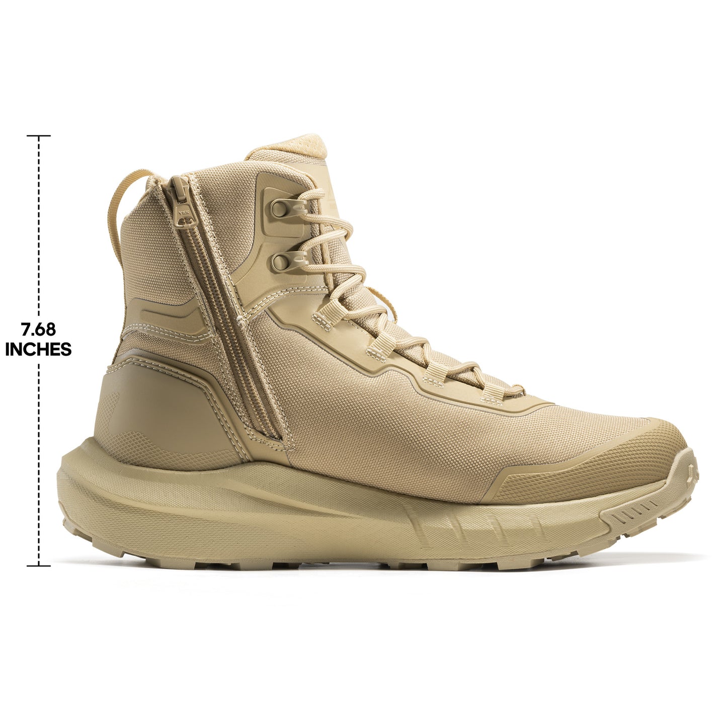 NORTIV 8 Men's Tactical Hiking Boot Lightweight Boots for Work All Day Side Zipper Motorcycle Combat Boot Arch Support 8 Inches