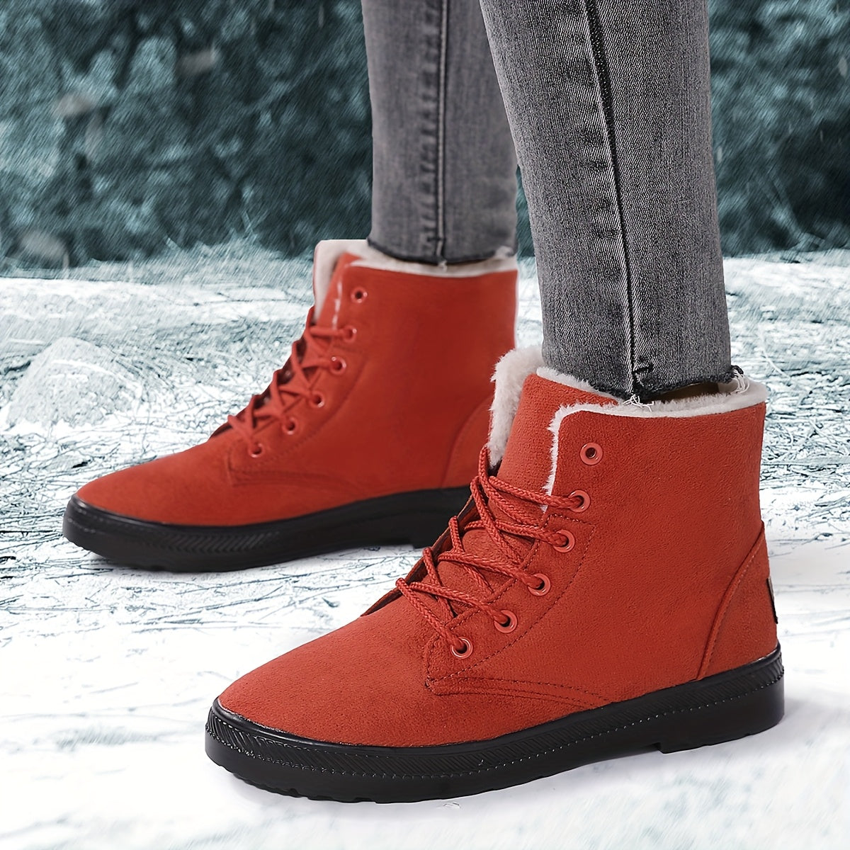 HDOXSE Winter Plush Snow Boots for Women 2025 New Casual Thick Sole Shoes Sports Thickened Warm Shoes