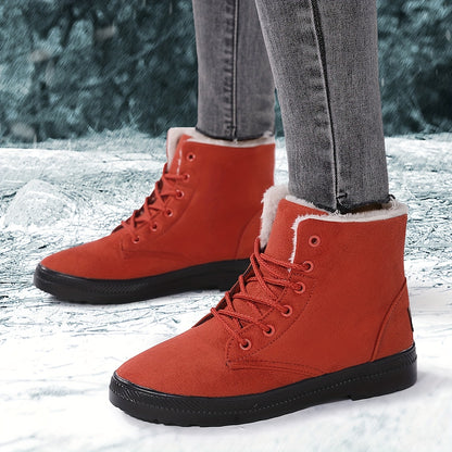 HDOXSE Winter Plush Snow Boots for Women 2025 New Casual Thick Sole Shoes Sports Thickened Warm Shoes