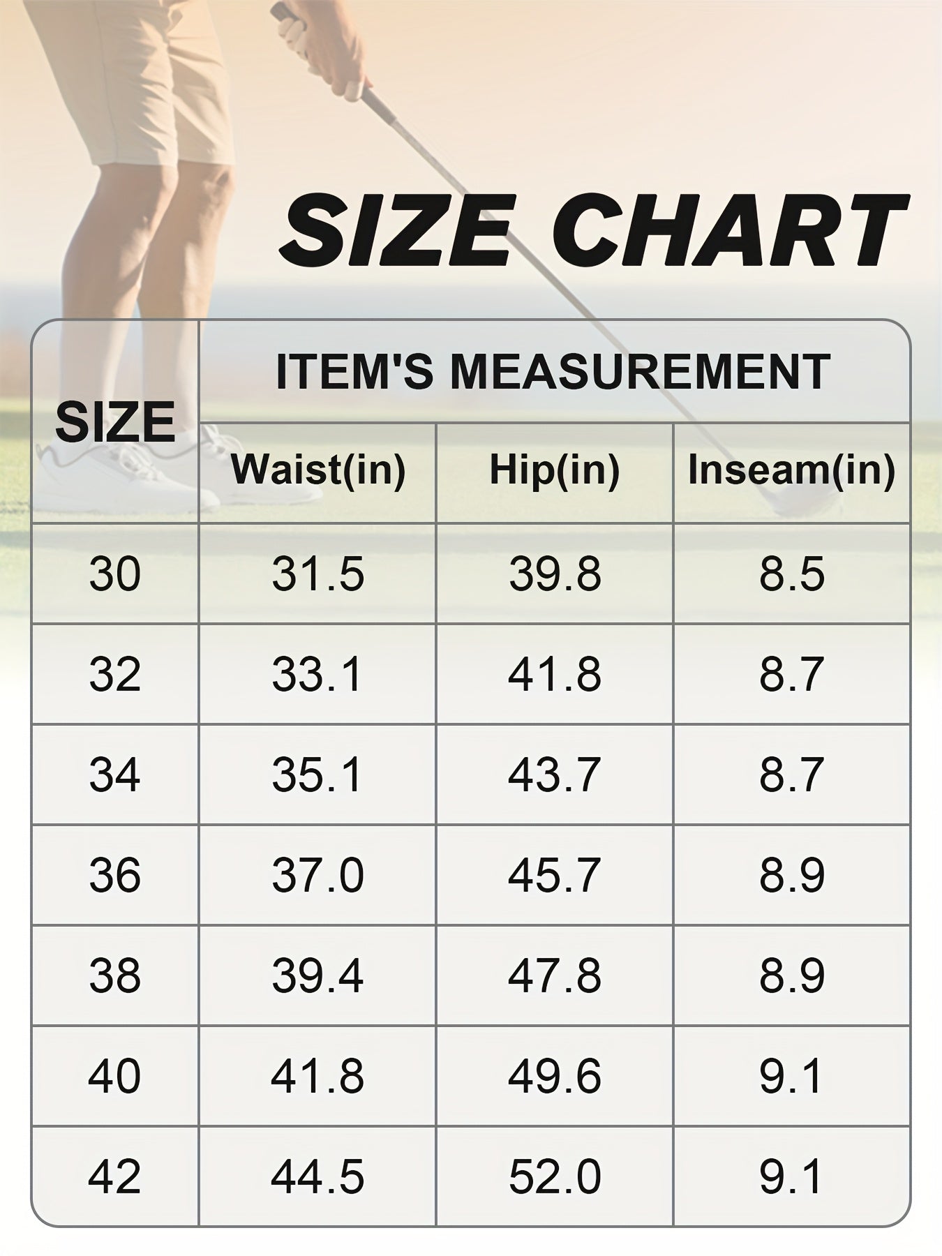 Men's Golf Shorts 9" Hiking Work Sports Casual Stretch Quick Dry High Quality Lightweight Work Shorts with 5 Pockets Quick Dry, Stretchy Comfort for Hiking & Leisur