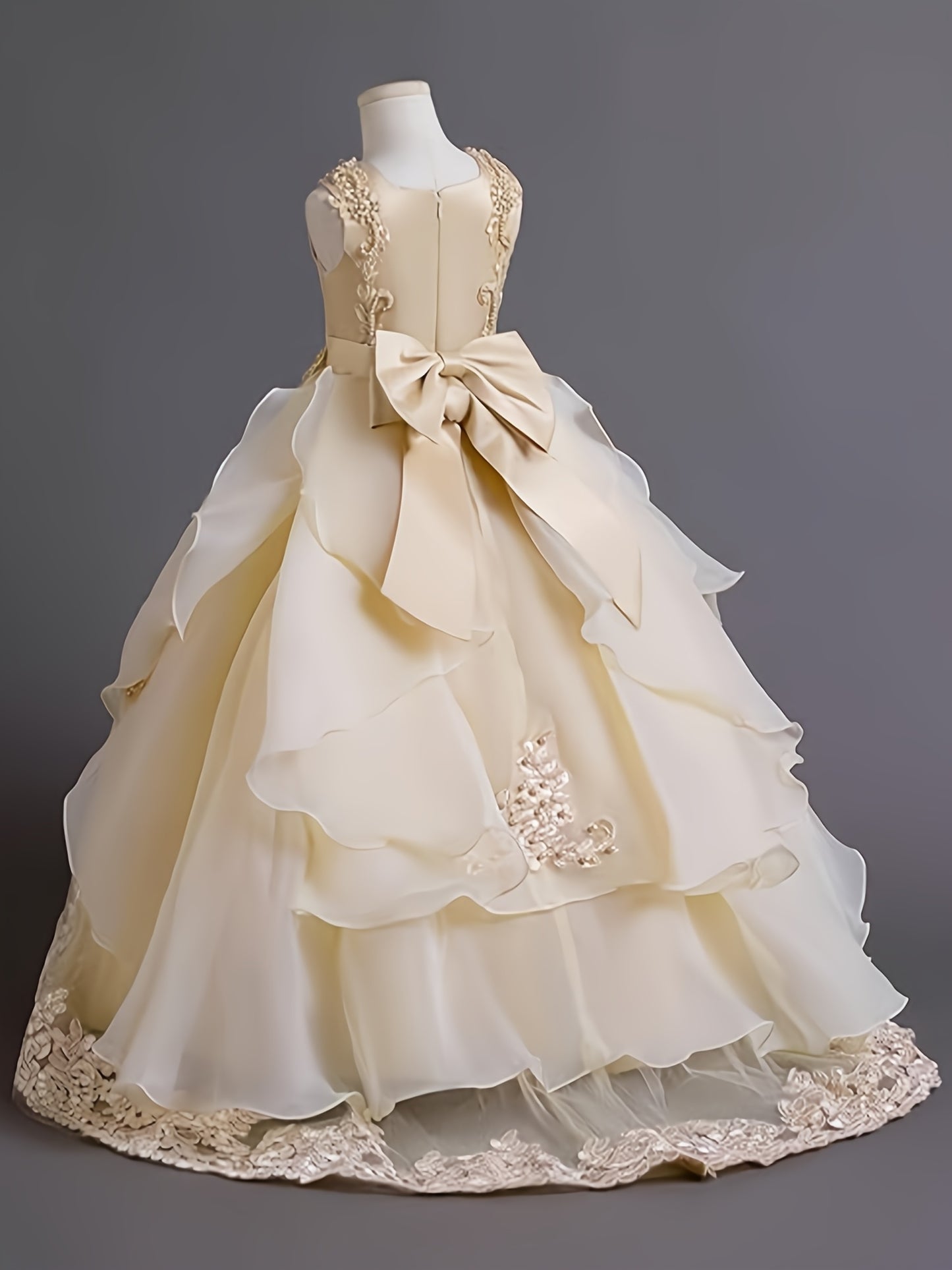 (Size Is Slightly Larger, Recommended To Purchase One Size Smaller Than Usual) Flower Dress Princess Puffy Tulle Dresses Bridesmaid Wedding Communion Birthday Party Pageant Maxi Prom Gown For Kids