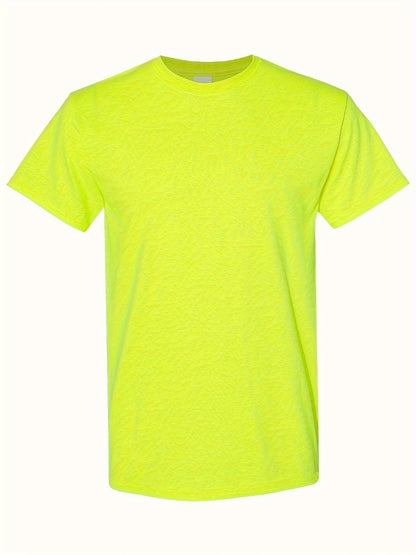 Men's Solid Color T-Shirt - Classic Neck Short Sleeve 079589