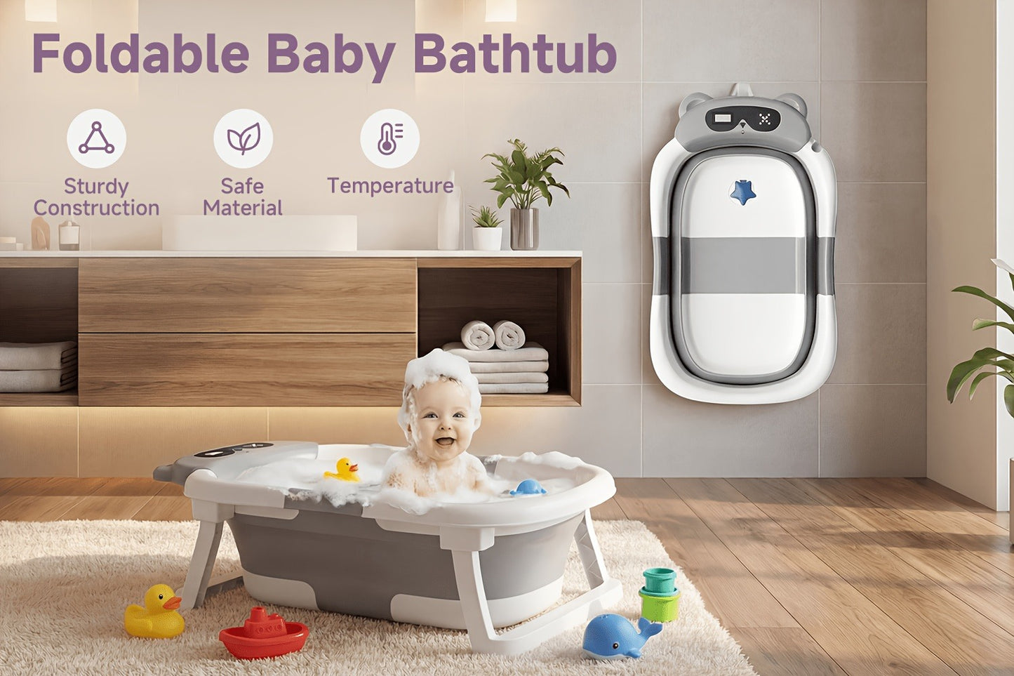 Baby Bathtub - Portable Foldable Travel Soft
