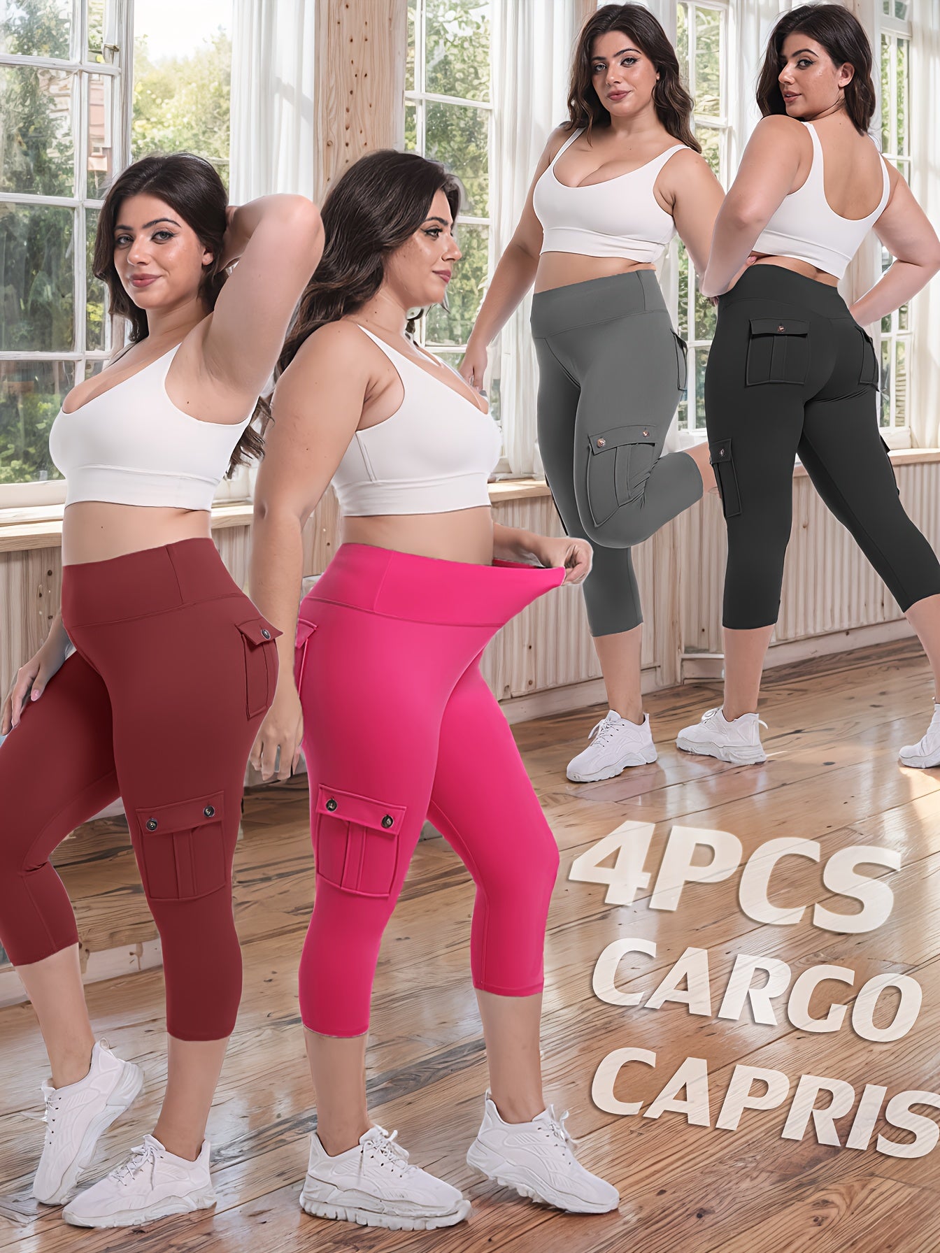 Women's Black/Pink/Blue/Rose Polyester High-Waist Leggings - product view 24
