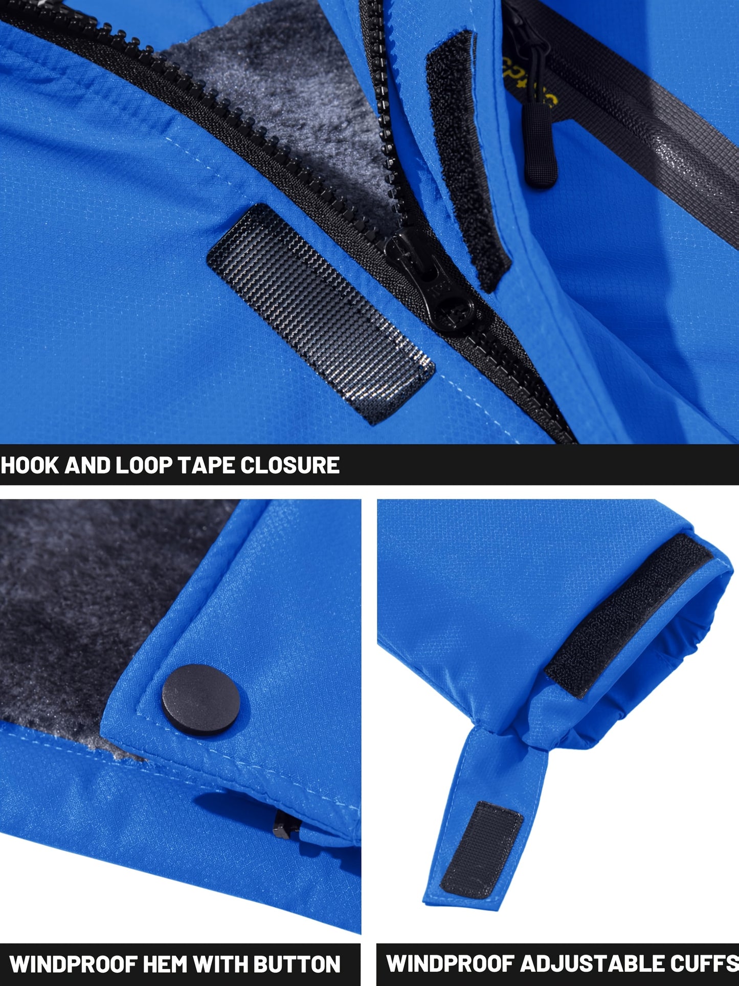Men'S Winter Ski Jackets Warm Fleece Lined Coats Waterproof Windproof Hooded Thermal Outdoor Parka Thick Sport Hiking Jogging Camping Fishing Climbing Traveling Skiing Snowboarding Casual Windbreaker