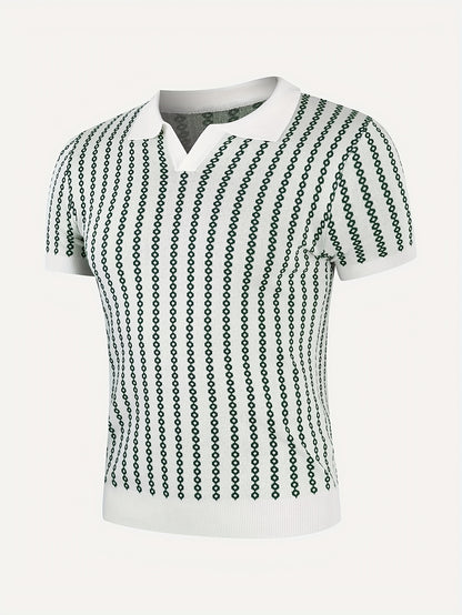 Men's Knitted Polo Top Business Leading Short Sleeve Golf Casual Polo Top