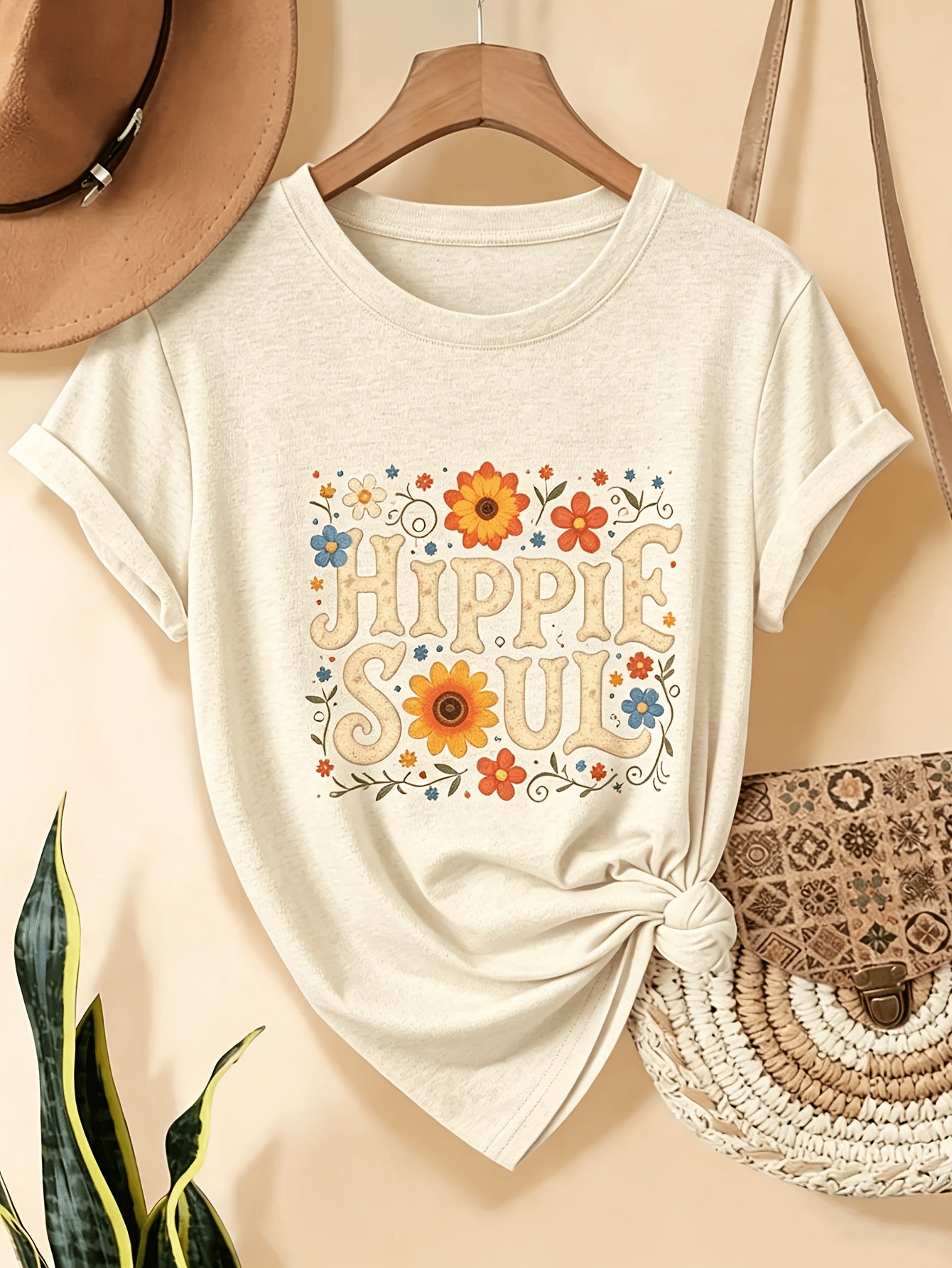 Brick Red Floral T-Shirt - product view 6