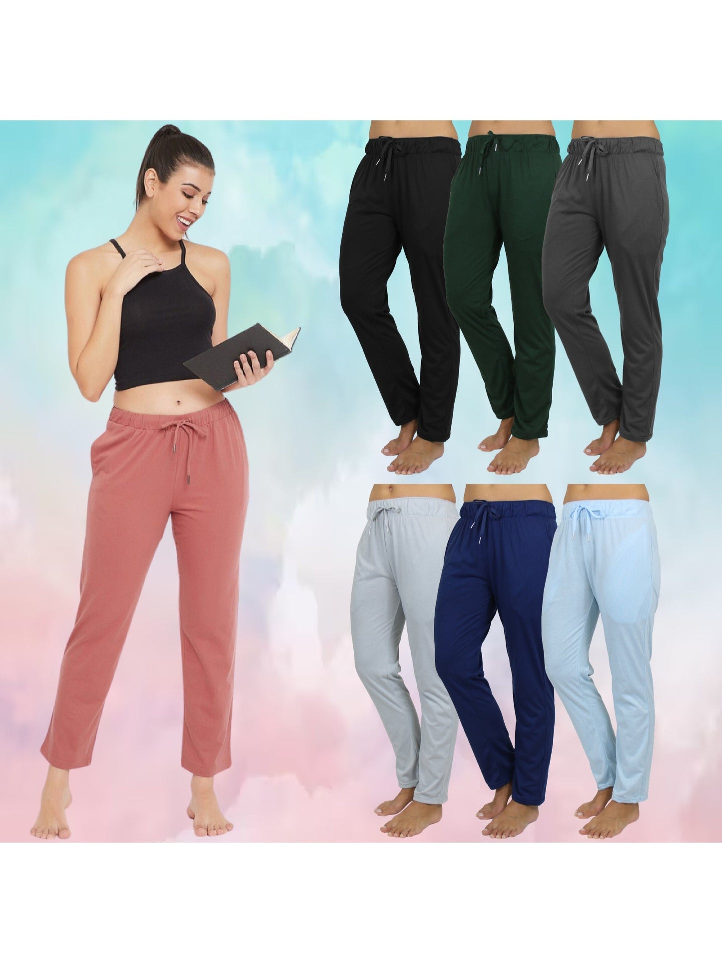4-Pack Women's Loose Fit Classic Lounge Pants