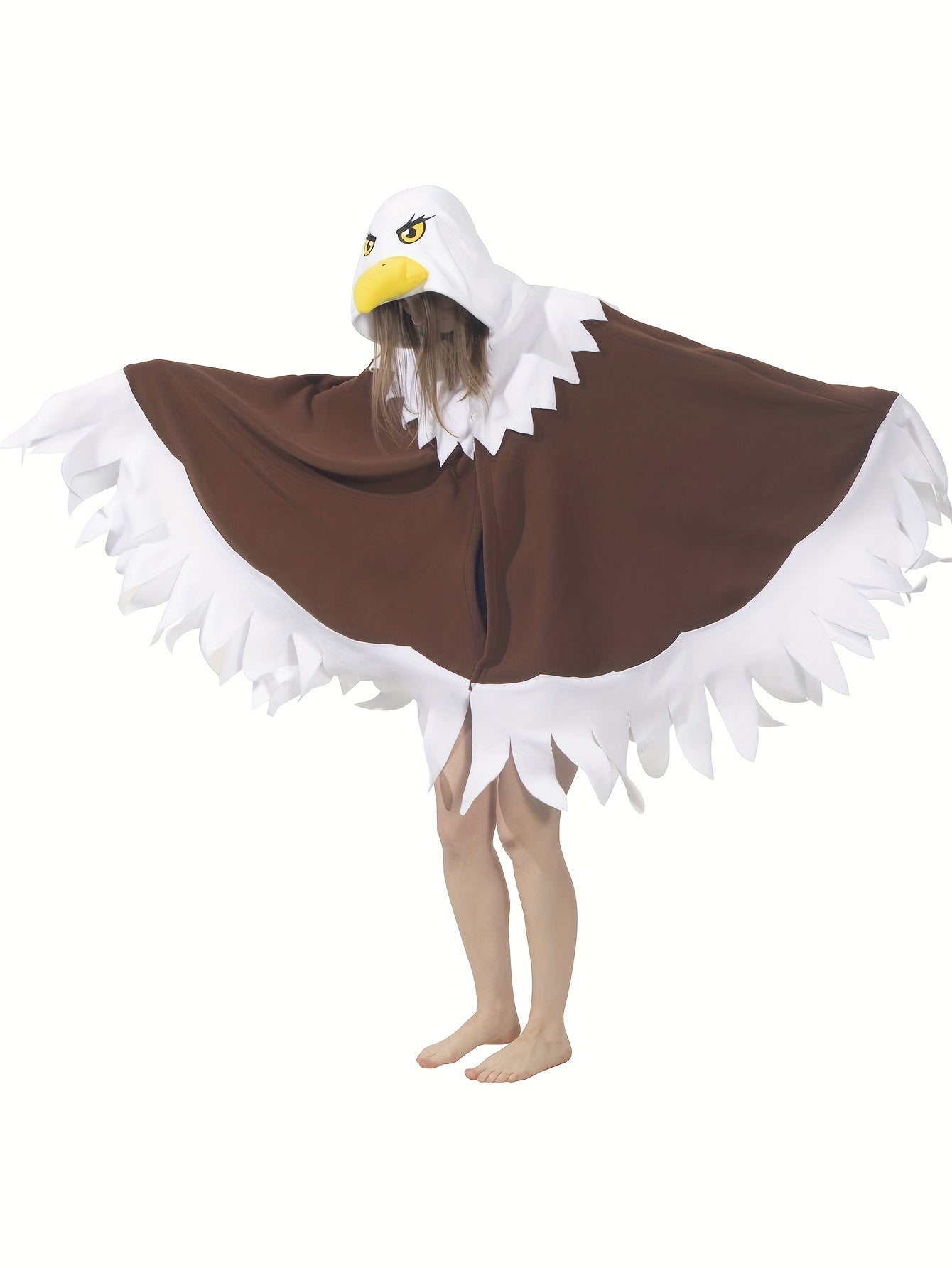 Unisex Adult Bald Eagle Costume Bird Cosplay Hooded Cape Halloween Independence Day Costume And Gift for Women Men