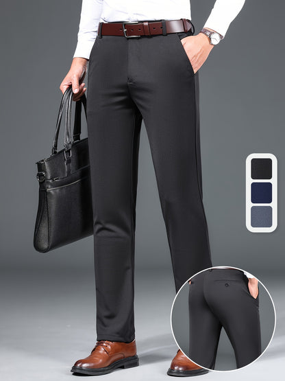 3 Colors Available, Men's Suit Pants, New Men's Classic Senior Business Casual Light Suit Pants, Casual Pants, Interview, Office Choice, Comfortable Material, Breathable and Quick-drying, Pocket Design, Perfect Gift Choice