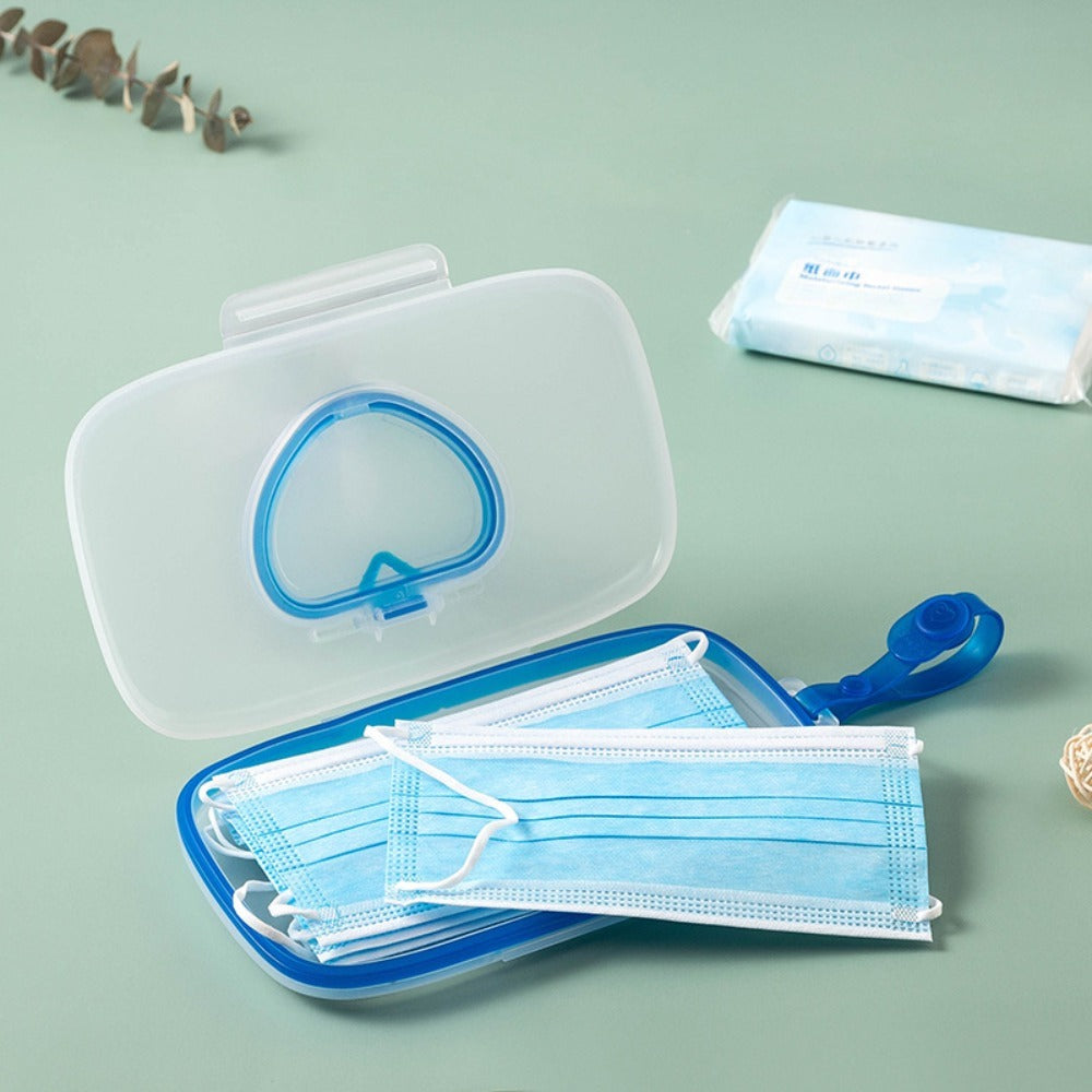 Heart-Lid Portable Baby Wipe Dispenser - Handled Compact Plastic Case