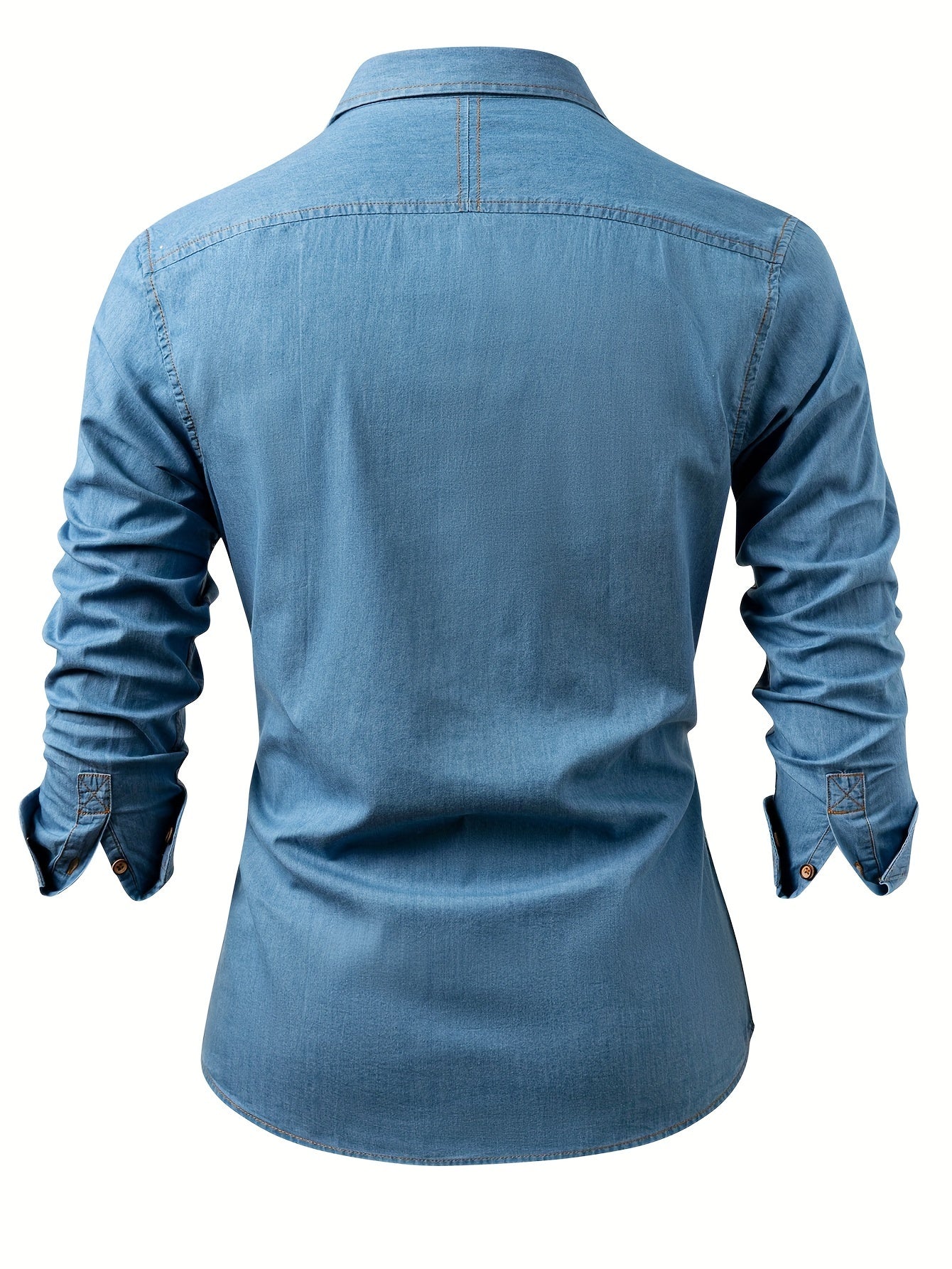 A Stylish Men's Casual Shirt With Long Sleeves And A Jacket, A New Spring And Autumn Men's Top With A Solid Color Pocket Design And A Lapel Collar.