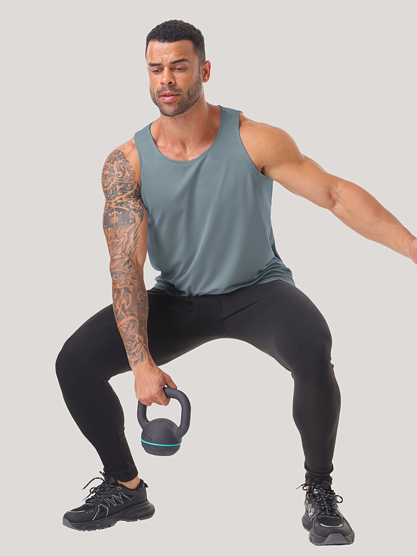 6 Packs Men's Quick Dry Workout Tank Tops Breathable Gym Sleeveless Muscle Shirts for Active Men, Suitable for Fitness, Basketball, Soccer and Running
