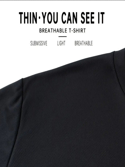 Set of 7 Men'S Lightweight, Fast-Drying, And Breathable T-Shirts, Featuring a Soft And Comfy Crew Neck Design. Ideal for Any Season, Gym Workouts, Running, And Fitness Activities; Perfect for Training, Casual Outings, And Daily Use
