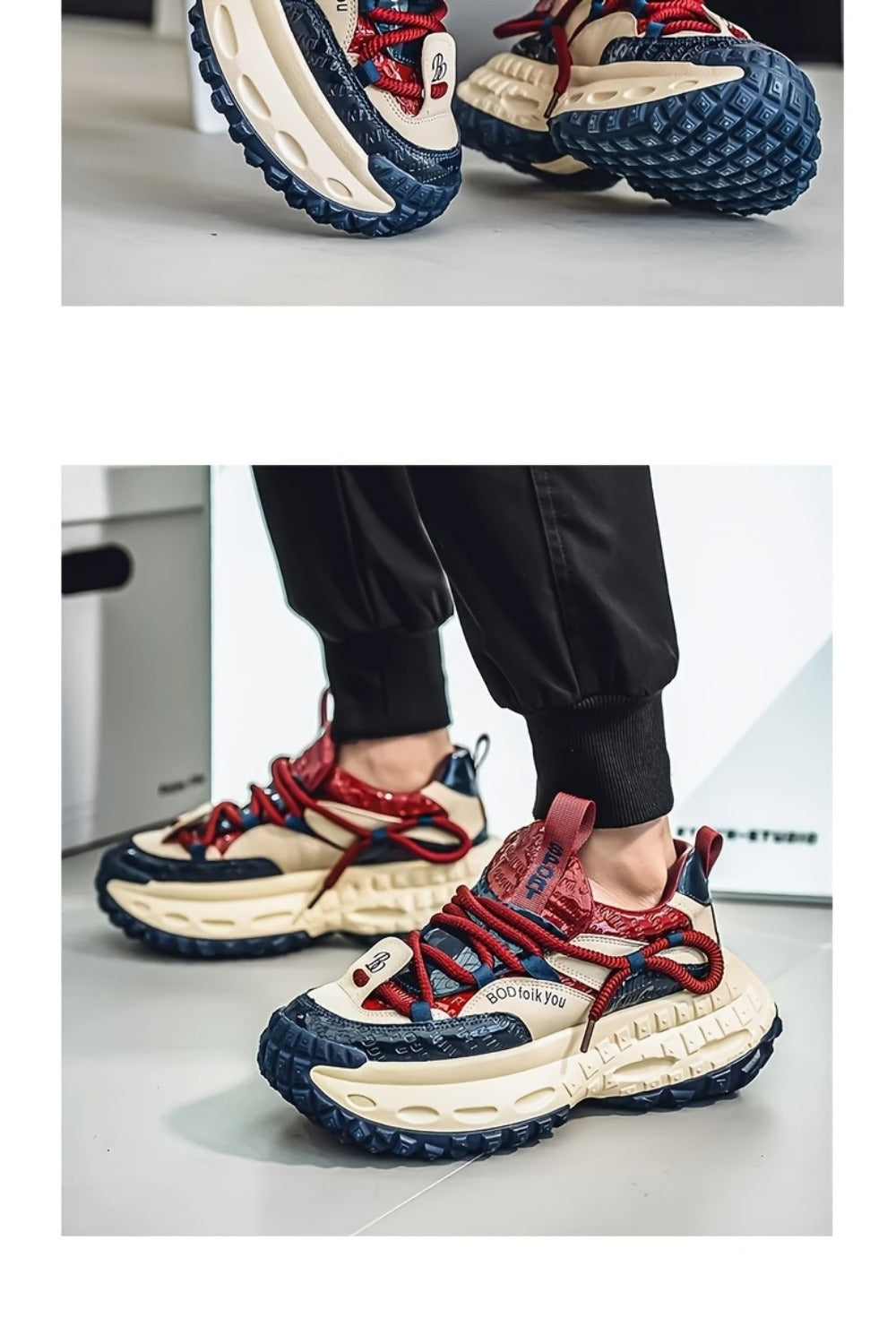 Men's Sneakers - Non-Slip Sole Platform Sole for Outdoor & Travel 515301
